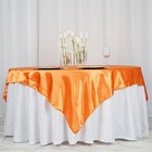 Orange Satin 72x72  Square Table Overlay Wedding Party Catering Decorations