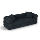 Convertible Sofa Bed 80 Inch Queen Sleeper Corduroy Storage Dark Gray