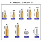 210pcs M3 Brass Hex Standoff Spacer Screw Nut Assortment Kit For Pcb Motherboard