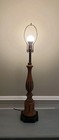 Vintage Mcm Teak Wood Table Lamp 32  Tall  Tested Works No Shade