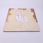 Wild Horses Running Mural Gold Tan Southwest Terracotta Tile Wall Decor