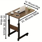 Overbed Bedside Table With Wheels  Adjust Hospital   Home Bleached Wood Grain