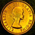 1953 Canada Cent Au Red-brown Nsf Queen Elizabeth Ii Canadian Penny