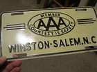 A  Nos Quality  1970-1975 Winston-salem North Carolina Aaa Booster License Plate