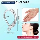 Elevatetech 100 Pcs Leverback Earring Hooks  Stainless Steel Lever Back Earring
