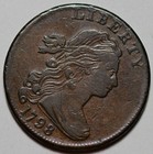 1798 Draped Bust Large Cent - 2nd Hair Style  s-179  - Us 1c Copper Coin