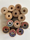 Lot Of 13 Vintage Wooden Thread Spools  Belding Corticelli  Coats   Clark s