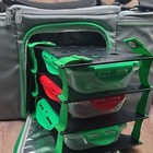 Six Pack Fitness Insulated Lunch Bag Gray green black W  Handle Zipper Lid