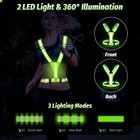 Led Reflective Running Vest - Light Up With 3 Modes  Rechargeable Night Gear    
