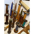 Lot Of 22 Old Antique Vintage Wooden Spool Spindles Industrial Primitive D  cor