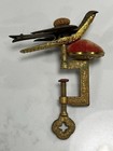 Vintage Victorian Style Sewing Bird Clamp W  Double Pin Cushion Spring Loaded
