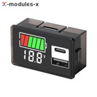 Usb Type-c Dc8-30v Car Voltmeter Panel Battery Capacity Indicator Power Tester