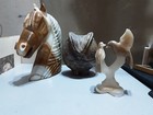 Vintage Lot Of 3 Carved And Polished Stone Animal Sculptures  Figurines