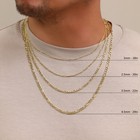 14k Yellow Gold 2mm-7 5mm Figaro Link Chain Necklace Bracelet Men Women 7 - 30 