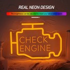 Check Engine Neon Sign Led Garage Light Car Workshop Decor Us Stock