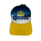 Corona Beer Logo Embroidered Yellow Visor Blue Mesh Trucker Snapback Hat Cap Nwt