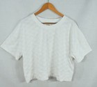 Michael Kors Women s Blouse Xl White All Over Mk Logo Cropped Shirt Top Nwt
