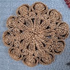 Vtg Lot Of 7 Rattan Straw Trivets Boho Hippie Wall Decor Kitchen Hot Pads