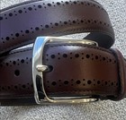 Men s Allen Edmonds Manistee Leather Belt Size 36 Color Dark Chili 74006 Usa New