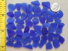 Damage Genuine Beach Sea Glass Surf Tumbled Cobalt Blue Small Mosaic Craft V3