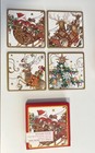 Williams Sonoma Hard Coasters  twas The Night Before Christmas Set 4 Cork Back