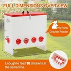 10-port Metal Chicken Feeder 90lbs Automatic Rat Proof No Waste Chicken Food