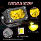 2x 3inch Led Cube Pods Work Light Bar Spot Flood Driving Fog Amber Offroad Suv