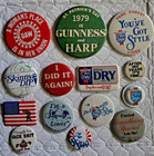 Vintage Pinback Pins Buttons Lot Of 60 Usa Beer Political Variety Colorful Guc
