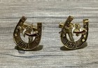 Vintage Masonic Shriner Cuff Links Lion Head Scimitar Horseshoe 77 Gold Tone