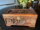 Vintage Chinese Camphor Wood Hand Crafted Box 17   x9   x8   