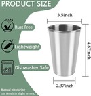 5 Pack Stainless Steel Cups  17oz Metal Drinking Glasses  Suitable For Home 