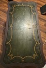 Vintage 3-piece Mahogany   Tooled Green Leather Top Table Set Local Pickup Only