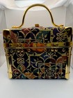 Comeco Vintage 1960 s Train Case Purse Bag Jewelry Make Up Accessory Tapestry