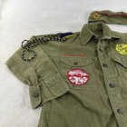 Vintage Bsa Official Olive Green Shirt Long Sleeve   Garrison Cap
