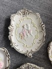 Vintage Victorian Cherub Rose Chalkware Wall Plaques Set 4 Shabby Chic Cottage