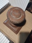 Large Antique Vtg Oak Newel Post Cap Wood Finial Victorian Railing Salvage
