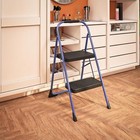 2-step Big Step  Steel Step Stool With Rubber Hand Grip  Blue