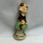 Vtg Elf Fairy Pixie On Mushroom Figurine Ladybug On Hat Fairy Garden 5   t