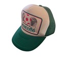 Vintage Mexico 86 World Cup Soccer Trucker Hat Snapback Green Official Logo