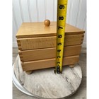 Vtg 3-tier Dovetail Wood Stacking Sewing Box Mcm Ball Feet Blonde Grandmacore