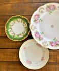 Charming Vintage Mismatched Plates Collection Wall Collage  Wedding  Tea Parties