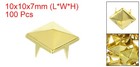 100pcs Pyramid Rivets For Clothing 10mm 4-jaw Square Rivets Gold