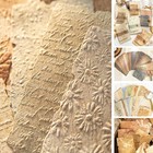 168pcs Textured Scrapbook Paper Kit - Embossed Rice Decoupage Paper Mixed Med   