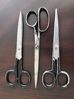 3 Vintage 1941 Compton U-set 8  Black Handle Dressmaker Tailor Shears Scissors