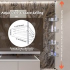 4 Tier Metal Shower Corner Pole Caddy Bathroom Wall Shelf Storage Rack Holder