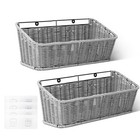 Wicker Hanging Basket  2 Pack Storage Baskets For Cabinet  Wall Mount Slate