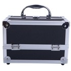 Travel Aluminum Makeup Train Case Cosmetic Tattoo Jewelry Box With Mirror 4color