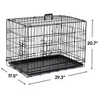 30  Metal Dog Crate Double Door Little Pet Cage Foldable Dog Cage Black