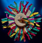 Vintage Mexican mayan Ribboned Festival Hat 