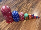Vintage Russian Matryoshka Nesting Dolls Hand Painted Babushka Set Of 10